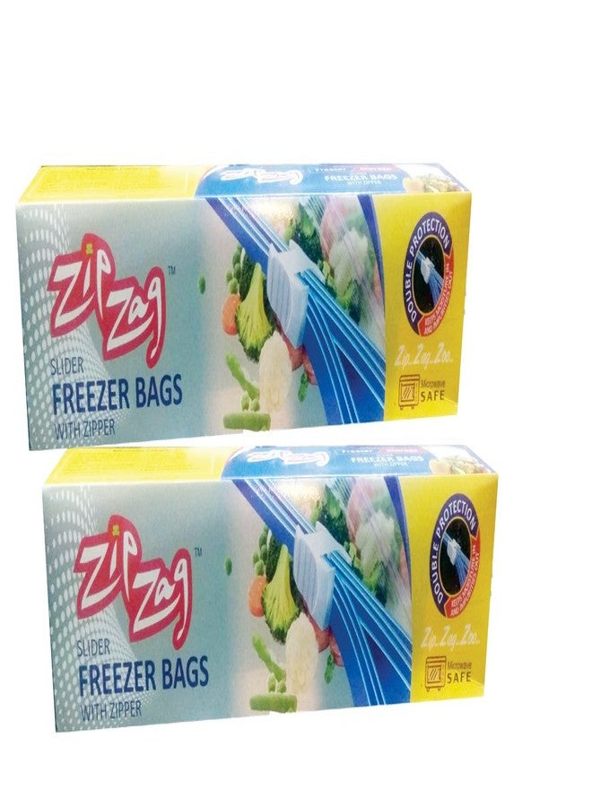 ZIPZAG Zipper Seal Freezer Food Storage Bags Combo Pack(30 Small+ 30 Medium+ 30 Large = 90 Bags),Freezer & Microwave Safe, Convinient & Re-Usable Bags - Image 3
